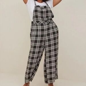 Torrid plaid soft overalls